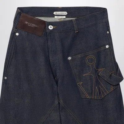Jw Anderson Indigo Twisted-denim Jeans In Blue