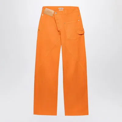Jw Anderson Twisted Denim Jeans Five Pocket Design In Orange
