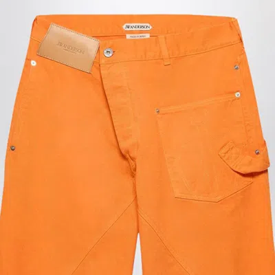Jw Anderson Twisted Denim Jeans Five Pocket Design In Orange