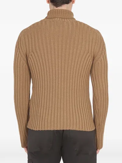 Ten C Roll-neck Sweater In Brown