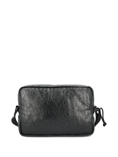 Balenciaga Logo-print Shoulder Bag In Black