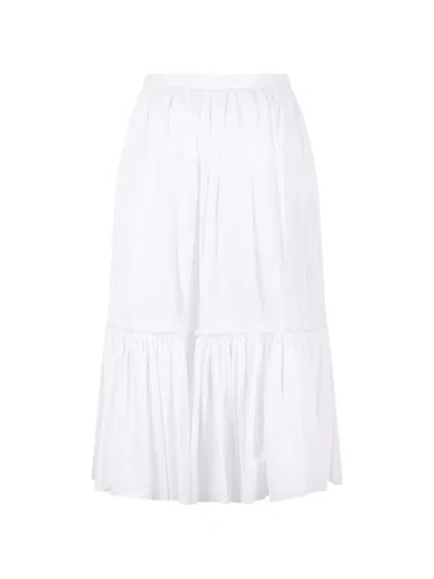Jil Sander Ruffled Skirt In White