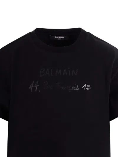 Balmain Logo-print T-shirt In Black