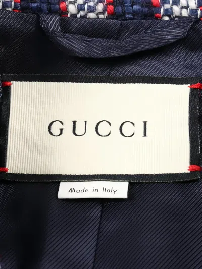 Pre-owned Gucci 2010s Tweed Check Jacket In White