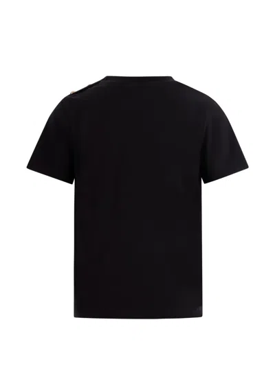 Balmain Button Embroidered T-shirt In Black