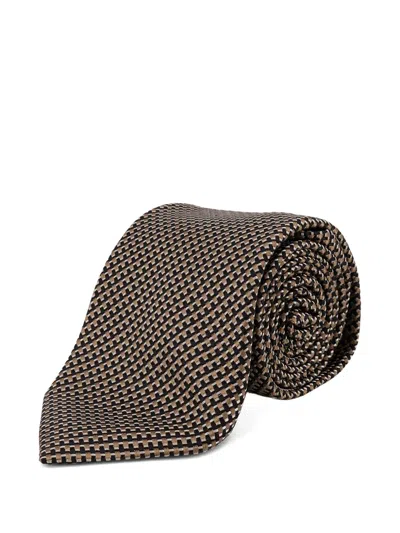 Tom Ford Patterned Tie In Brown