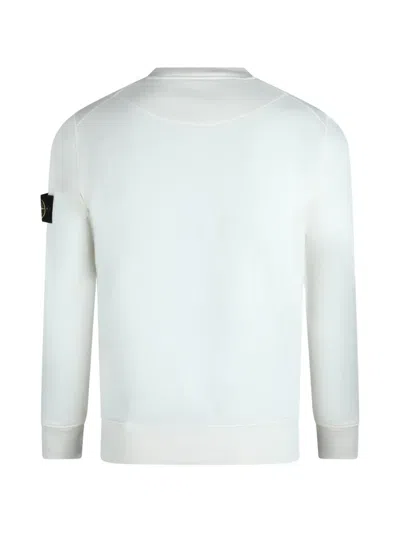 Stone Island Crew-neck Logo-patch Sweatshirt In White