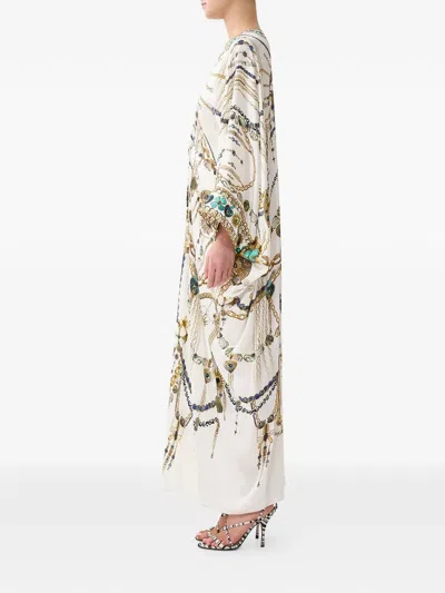 Camilla V-neck Chain-print Maxi Dress In Multi