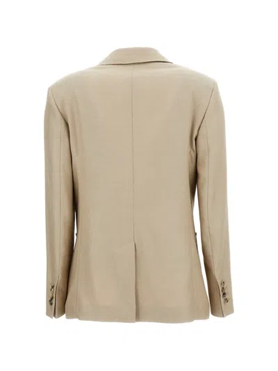 Max Mara Single-breasted Wool-blend Blazer In Neutral