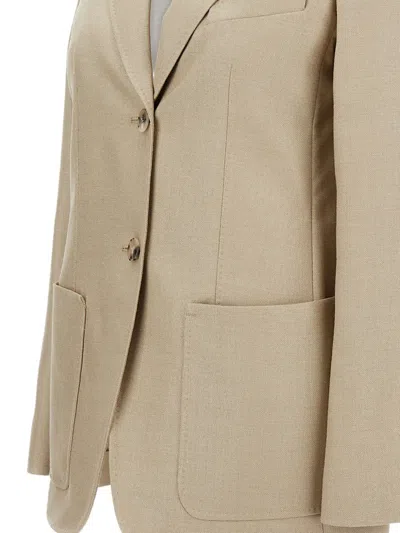 Max Mara Single-breasted Wool-blend Blazer In Neutral