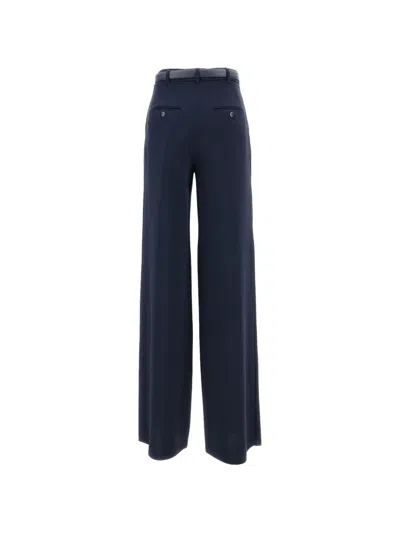 Max Mara Wide Leg Belted Trousers In Multi