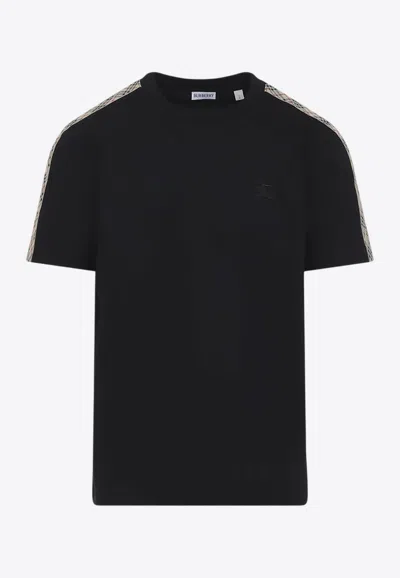 Burberry Ekd T-shirt With Check-inserts In Black
