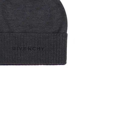 Givenchy Wool Logo Hat Men In Gray