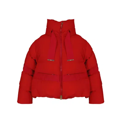 Herno Multicolor Elastane Coat In Red