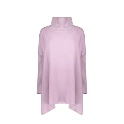 Herno High-collar Asymmetric Poncho Women In Purple