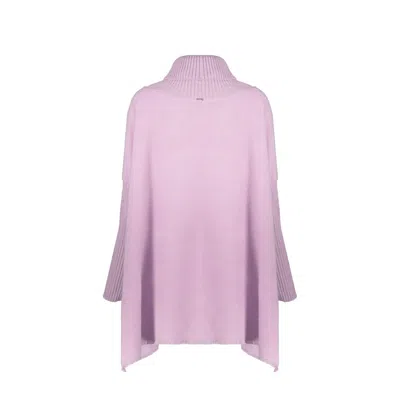 Herno High-collar Asymmetric Poncho Women In Purple