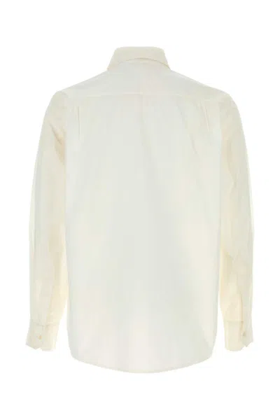 Bode Men White Poplin Monogrammed Shirt In Yellow