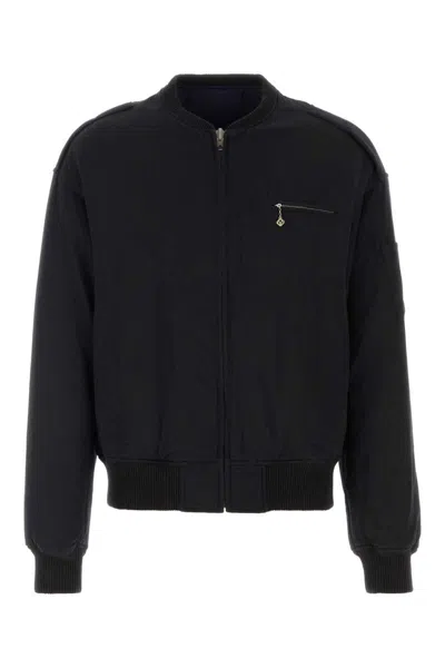 Visvim Black Wool Blend Gunner Down Jacket In Black