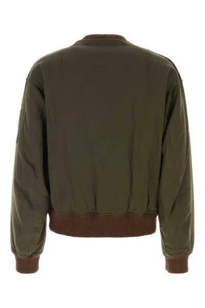 Visvim Olive Green Wool Blend Gunner Down Jacket In Green