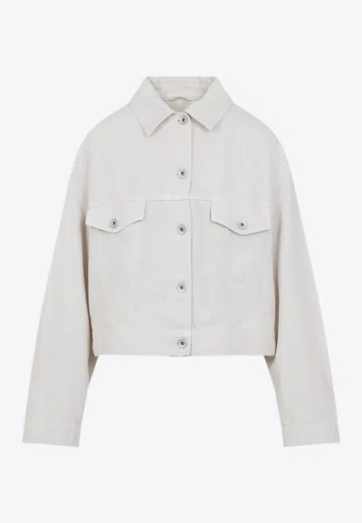 Brunello Cucinelli Cropped Bull Jacket Women In White