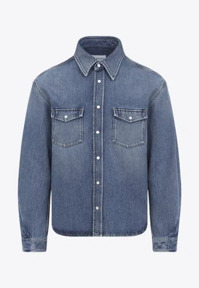 Givenchy Couture Seam Shirt In Shadow Washed Denim Clothing In Blue