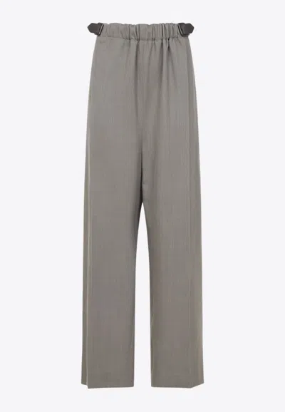 Loewe Tailored Trousers Belt Loops And Button In Gray