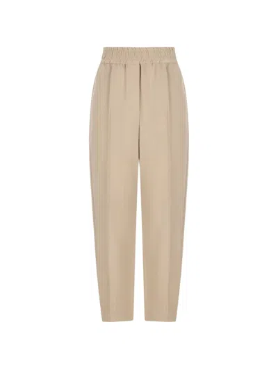 Brunello Cucinelli Linen Blend Trousers Pleated Front Pockets In Neutral