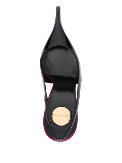 Saint Laurent Amalia 110 Patent Leather Slingback Pumps In Black