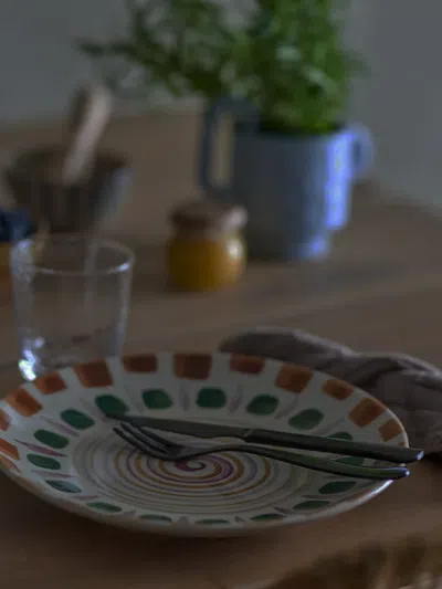 Bloomingville Shama Patterned Plate In Multi