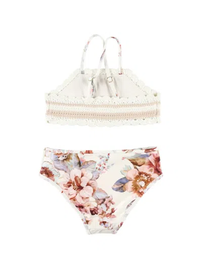 Zimmermann Floral-print Bikini In White