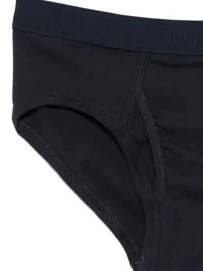 Tom Ford Logo-print Briefs In Black