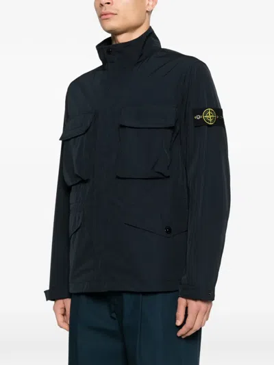 Stone Island Chest-pockets Shirt Jacket In Blue