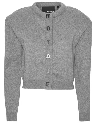 Rotate Birger Christensen Logo-embellished Cardigan In Gray