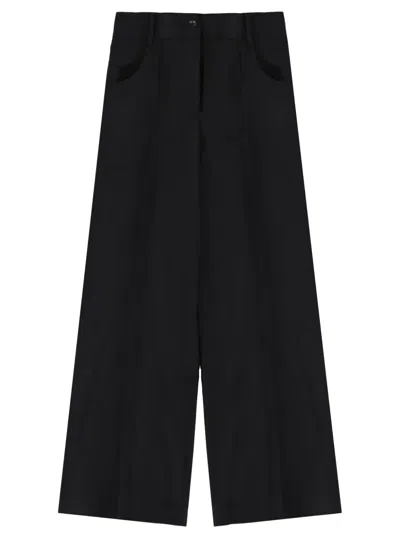 Theory Flared Trousers In Black