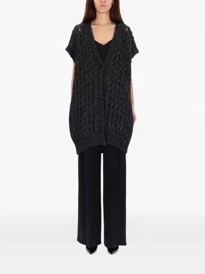 Herno Openwork Short-sleeve Vest In Black