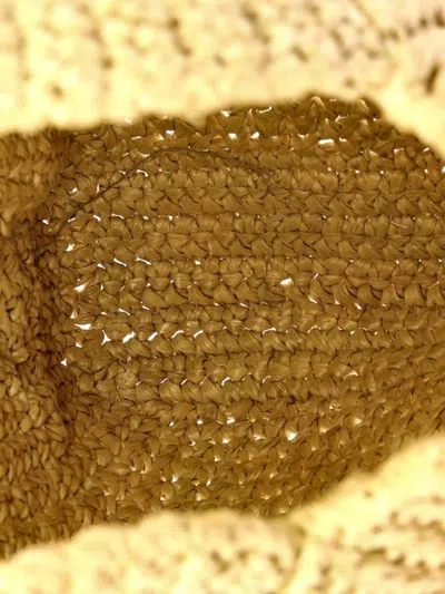 Pre-owned Prada Logo Raffia Medium Tote Bag In Neutral