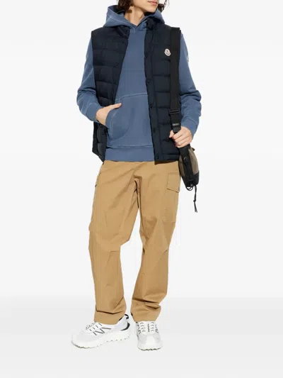 Moncler Sweatshirt With Logo In Blue
