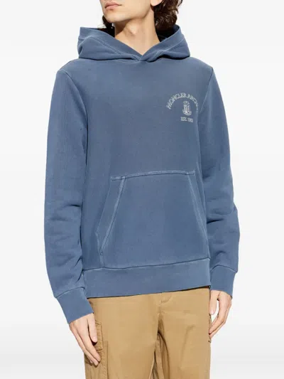 Moncler Sweatshirt With Logo In Blue