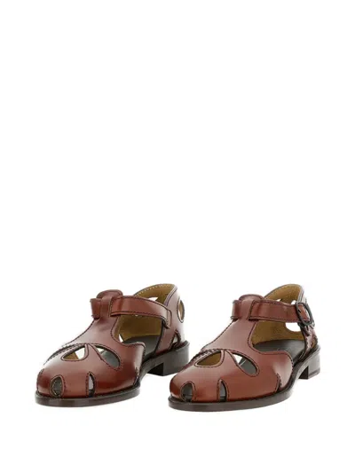 Hereu Tan Leather Sandals In Brown