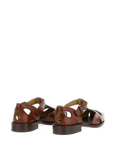 Hereu Tan Leather Sandals In Brown
