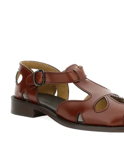 Hereu Tan Leather Sandals In Brown