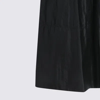 Jil Sander Ruffled Drawstring Midi Skirt In Black