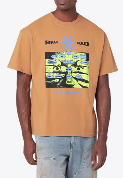 Brain Dead Cumin-coloured Information Age Occultism T-shirt In Brown