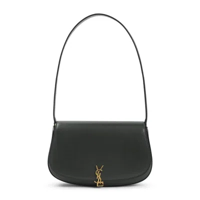 Saint Laurent Voltaire In Box Curved-handle Leather Shoulder Bag In Black