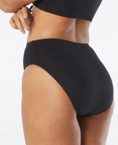 Coco Reef Solid High Esteem High Leg High Waist Bikini Bottom In Black