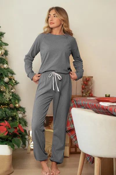 Cupshe In The Sheets Grey Pajama Set In Green