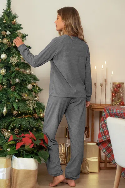 Cupshe In The Sheets Grey Pajama Set In Green