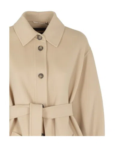 Weekend Max Mara Single-breasted Casual Coat In Neutral