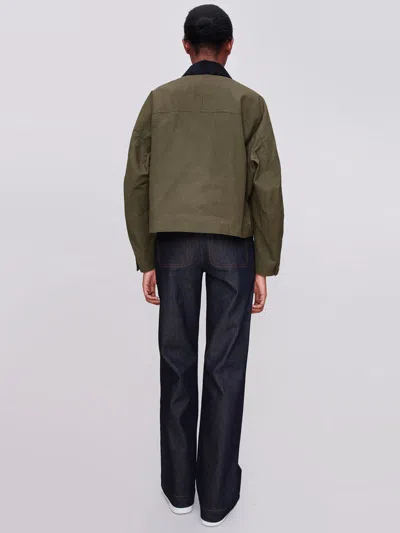 Apc Cropped Boxy Jacket With Button-up Front In Green