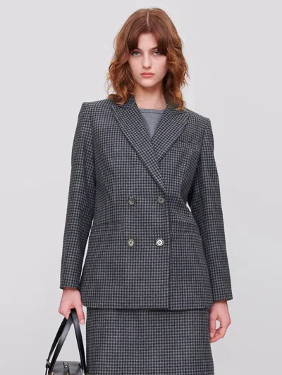 Apc A.p.c. Lucy Double Breasted Blazer In Gray